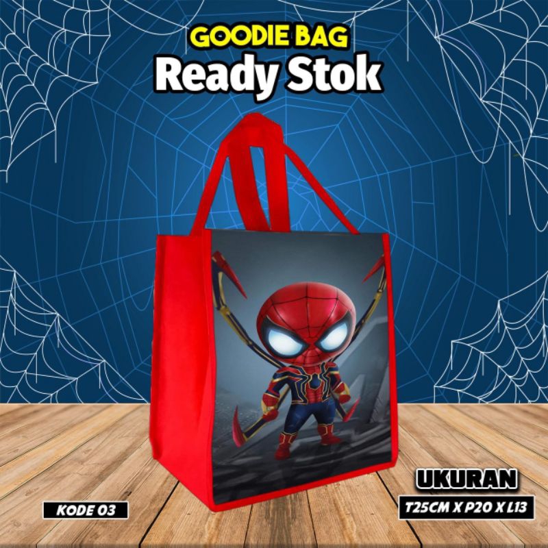 

{TAS KADO HAMPERS 10Pcs} goodie bag/tas kado karakter spiderman/kode 02