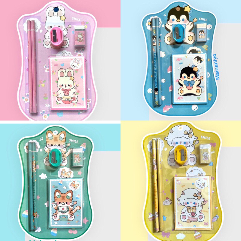 

(ES) EEE299 Alat Tulis Set Sekolah 5in1 | Stationery Set Anak Sekolah Premium