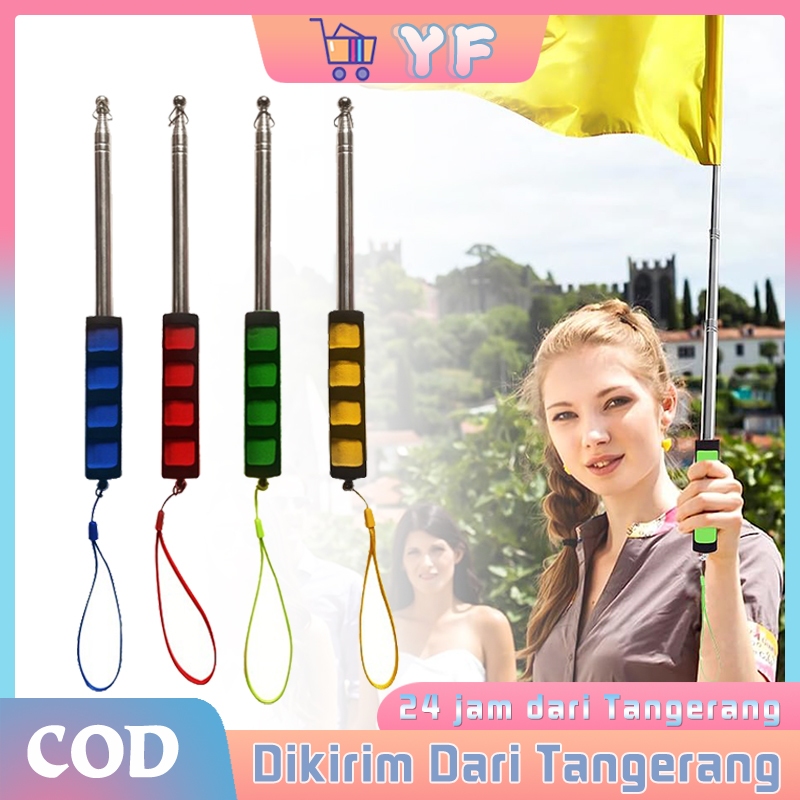 2M Tiang Bendera Tour Leader Teleskopik Portable Tongkat Bendera Lipat Tongkat Tiang Bendera