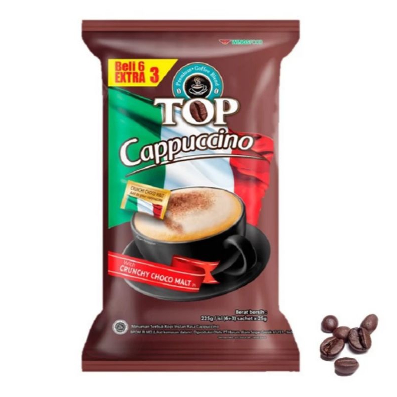 

Top Coffee Cappuccino Kopi Instan Sachet 225 gr Choco Malt