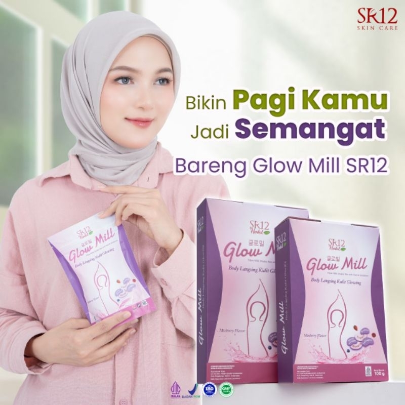 

GLOW MILL SR12 Fiber Milk Shake Mix with Oat & Glutation Body Langsing Kulit Glowing Pengganti Makan, sarapan & makan malam cukup minum glow mill
