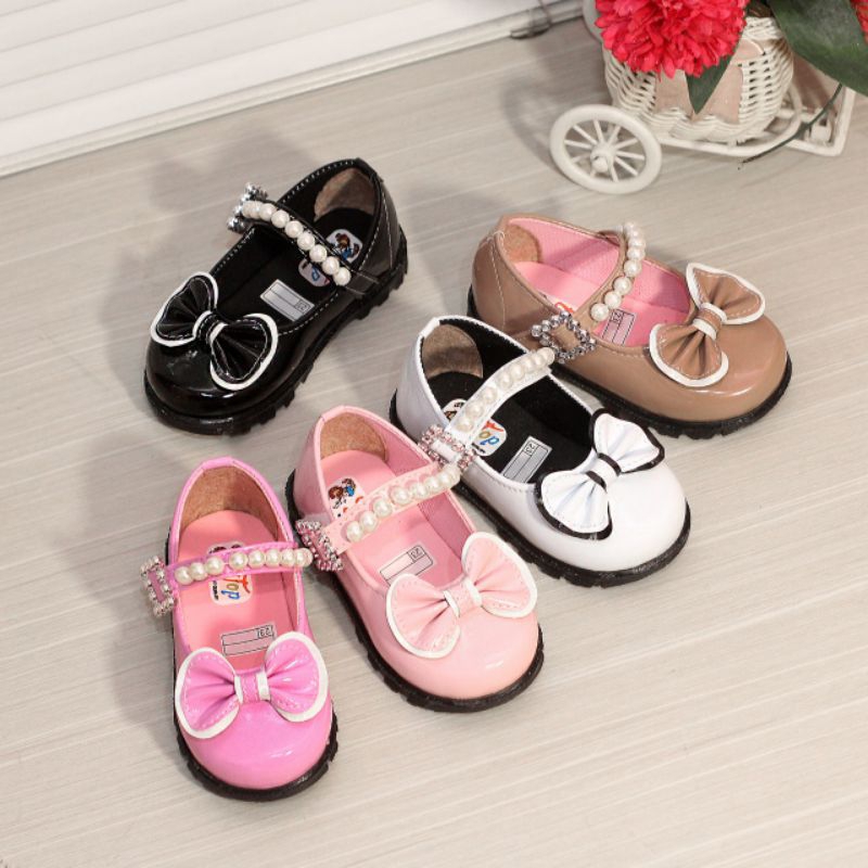 Sepatu Loafer Anak Perempuan Dokmart Pita Mutiara