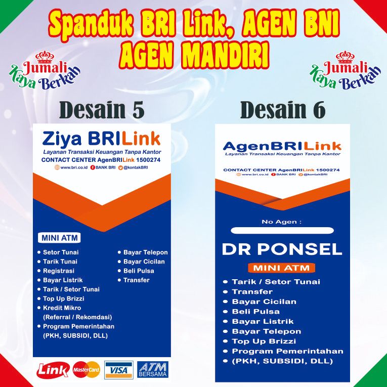 Spanduk Konter Pulsa model Tegak Berdiri