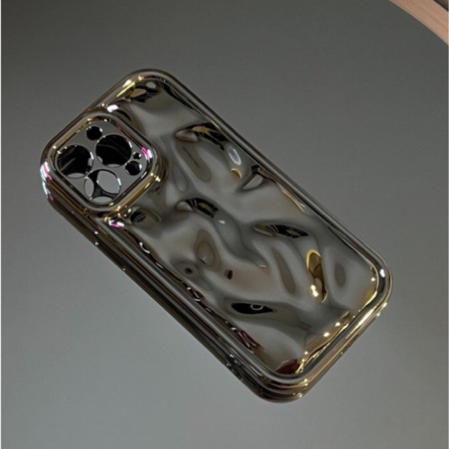 READY STOCK FOR IPHONE Case Handphone Silver Y2K 3D Glossy