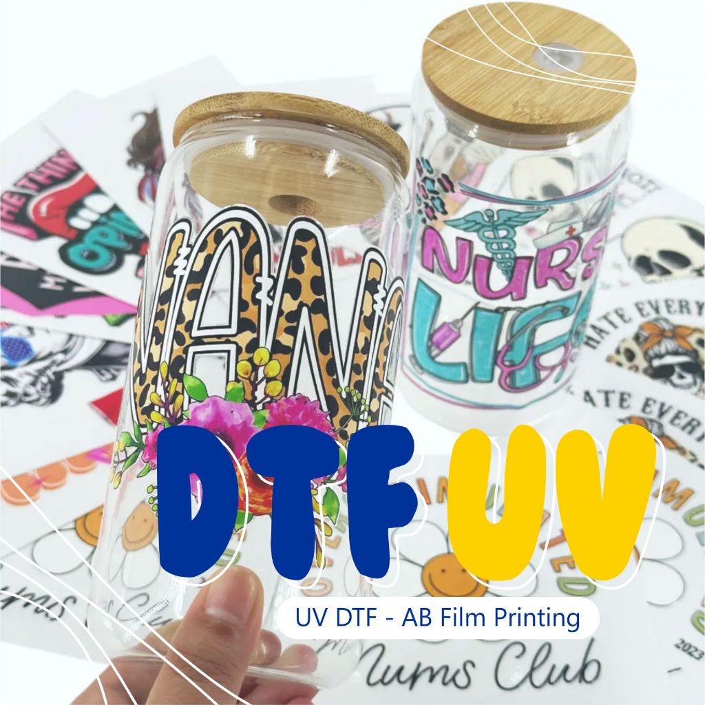 

Jasa cetak Sticker UV DTF Print DTF UV Decal Kering Pengganti Stiker Cutting A4 A3 dan meteran