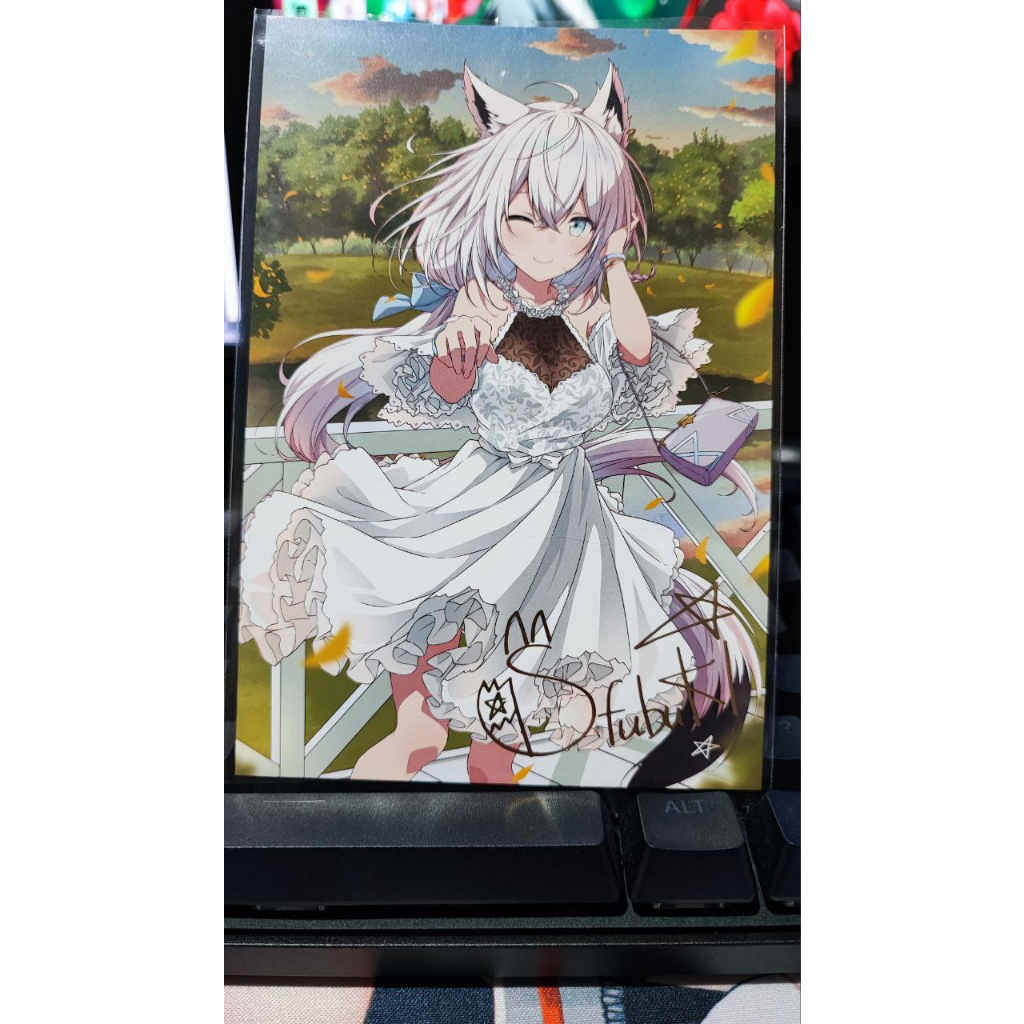 Post Card Tanda Tangan Member Hololive VTuber - Shirakami Fubuki