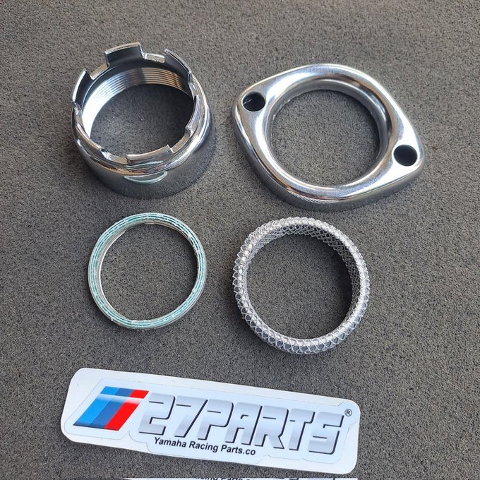 Leher Knalpot Tanpa Sekat RX KING Set Mur Sambungan Ring Packing Knalpot RX KING