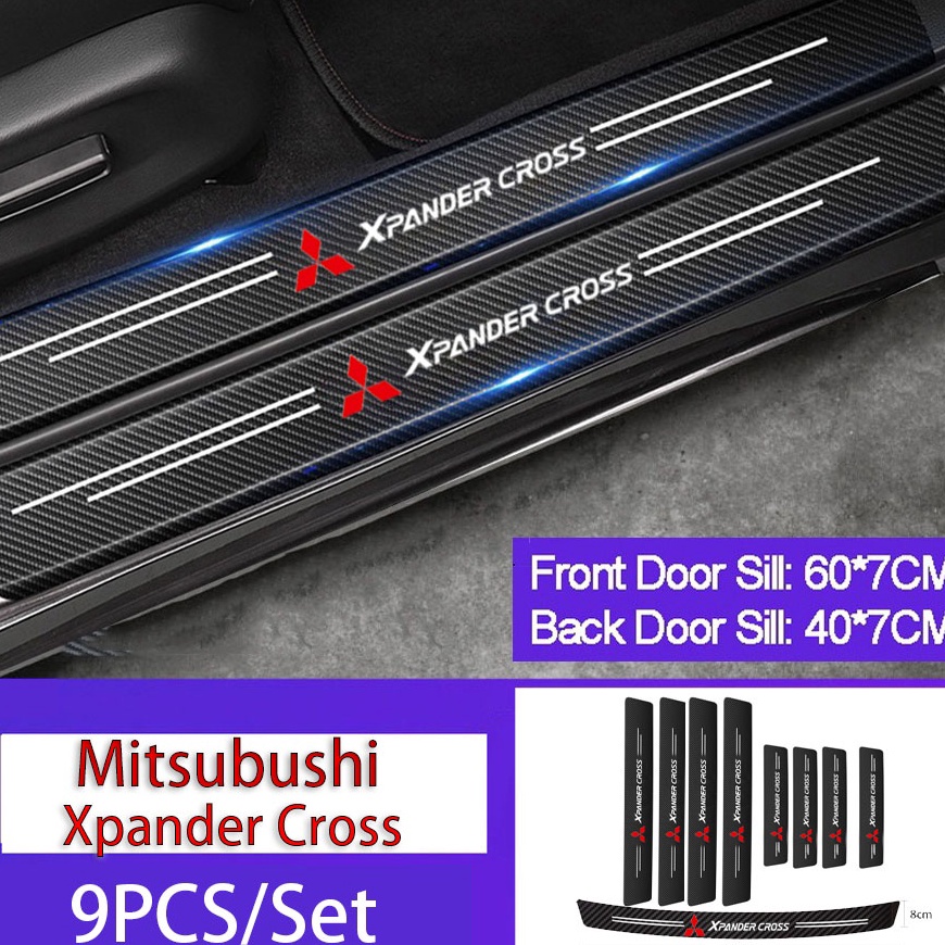 Stiker Pelindung Pintu Bagasi Mobil Mitsubishi Xpander cross Bahan Serat Karbon Anti Gores Tahan Air