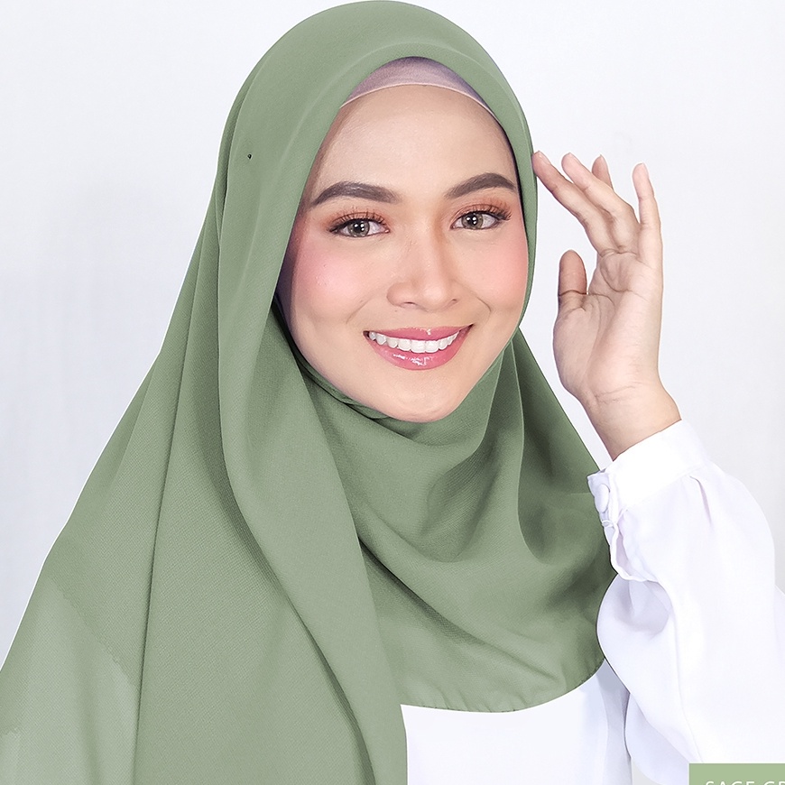 STAR COD Hijab Segiempat Bella Square premium warna hijau matcha  sage green