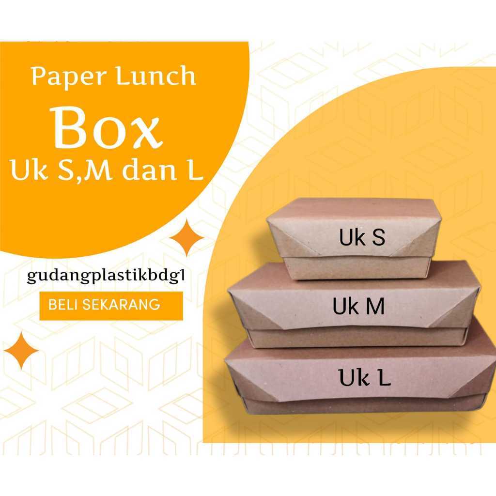 RESELLER LUNCH BOX PAPER KOTAK BUNGKUS NASI FOOD GRADE KERTAS BAHAN KRAFT KOTAK NASI AYAM GEPREK LAN