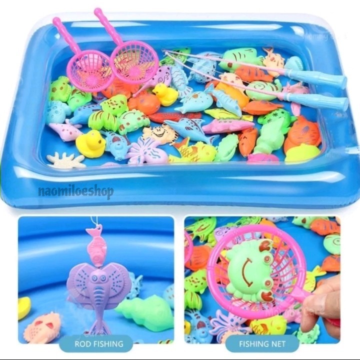 Mainan FISHING GAME + ALAS BALON PANCING IKAN mainan pancingan ikan DUS kado unik