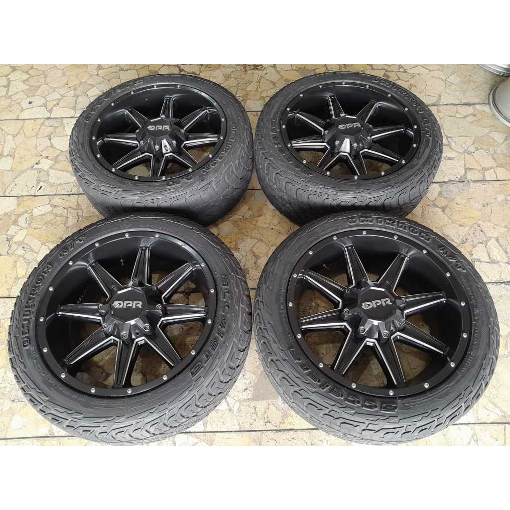 VELG MOBIL SEKEN DPR R20X9 6X139,7ET18BLACK+BAN ACCELERA AT 265/50 R20 4 VELG DAN BAN