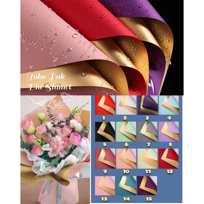 

1 Pcs Kertas Buket 2 Warna - Flower Wrapping Paper - Cellophane Paper - Cellophane 2 warna - bicolor Gold and Silfer - doubleside Gold And Silfer Series