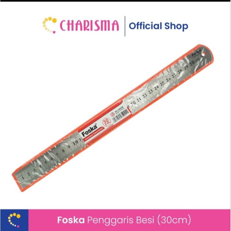 

Charisma ruler stainless penggaris besi-foska mistar besi satinless 30cm-penggaris besi stainless 30cm