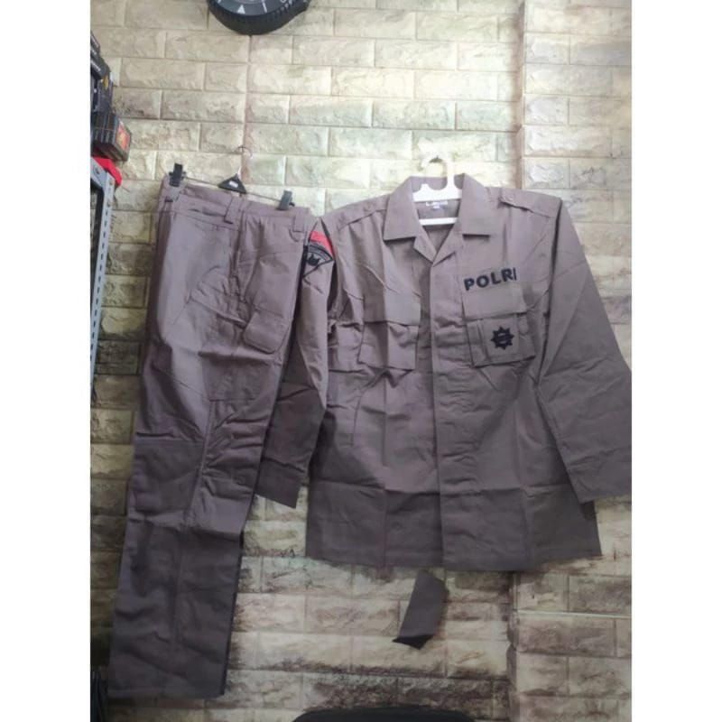 1 Stel PDL Tactikal Hijau jatah Brimob Polri 2022 bahan sritex kotak kotak taktikal