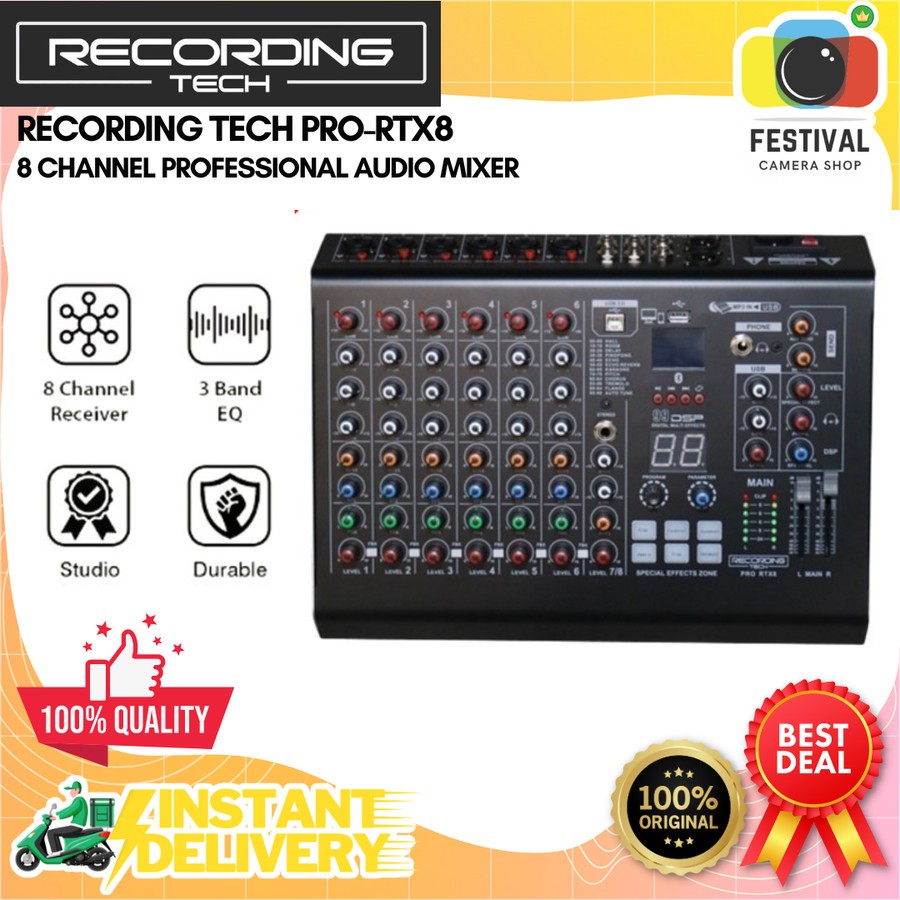 Recording Tech Pro-rtx8 8 channel professional audio mixer