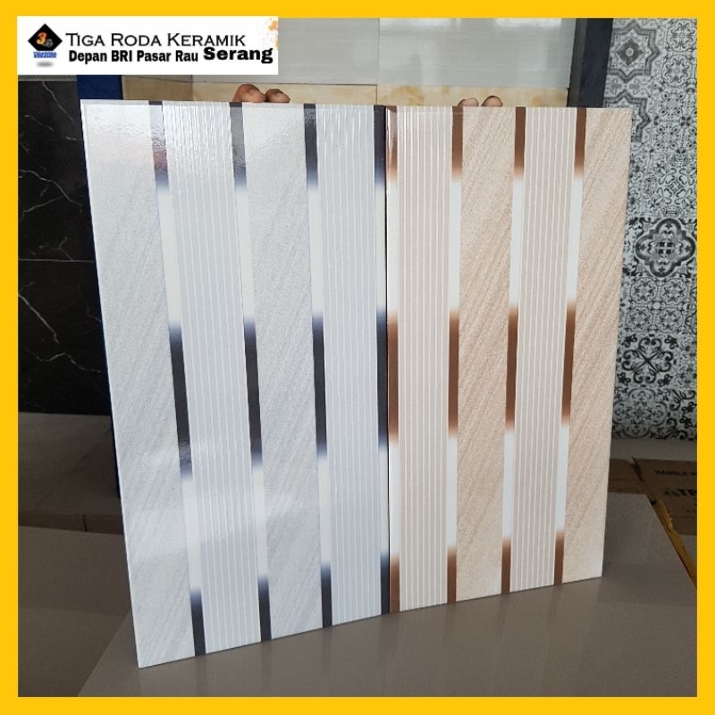 keramik 25x50 dinding kamar mandi/keramik dinding dapur/keramik tiang/keramik motif garis/keramik mi