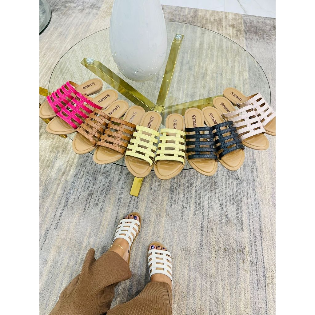 SANDAL KULIT WANITA MODEL PAGAR AQUILA - TOKO SYAGITA KULIT ASLI GARUT