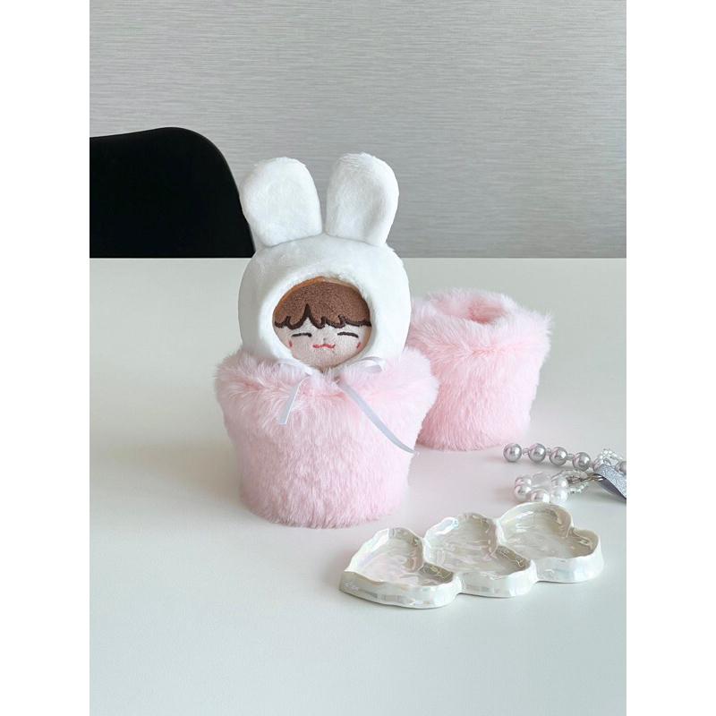 [READY] MINI BEBEPOT BY MAKER PIECE OF LOVE BLUE COLOR ORIGINAL KOREA DECO FUR BASKET BULU KOREAN DO