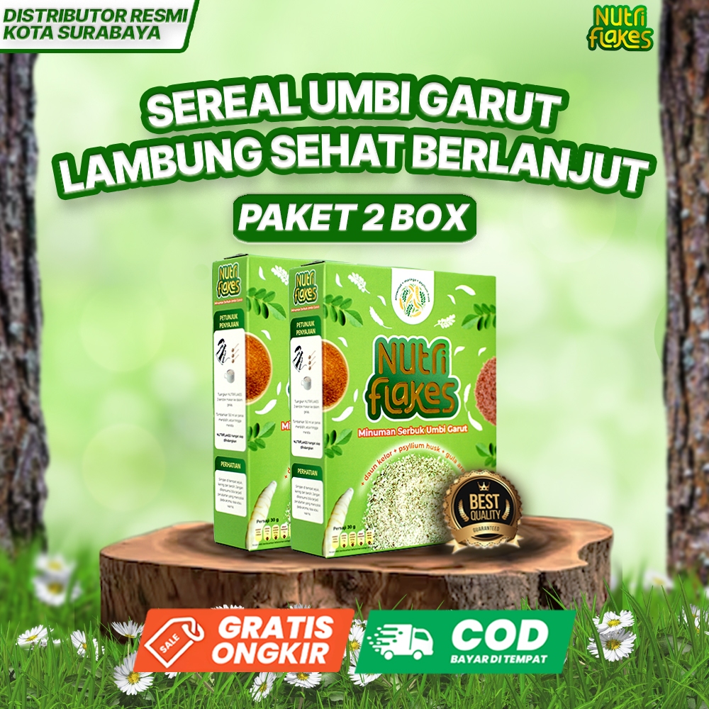 

Nutriflakes 2 Box 100% Original | Sereal Umbi Garut Ampuh Atasi Asam Lambung dan Sehatkan Saluran Pencernaan