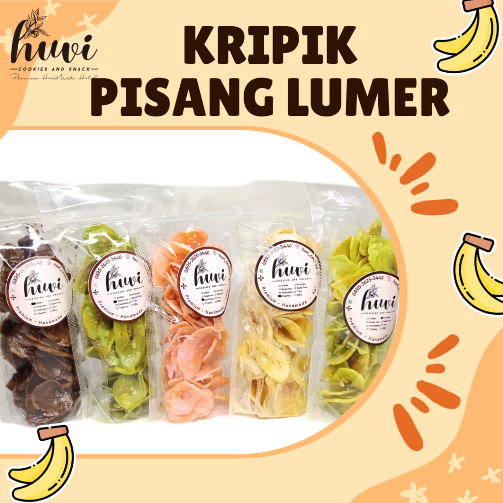 

HUVI - Keripik Pisang Coklat Lumer Kemasan Pouch 65gram || Cemilan Manis Keripik Pisang Coklat || Snack Viral || Keripik Pisang Aneka Rasa