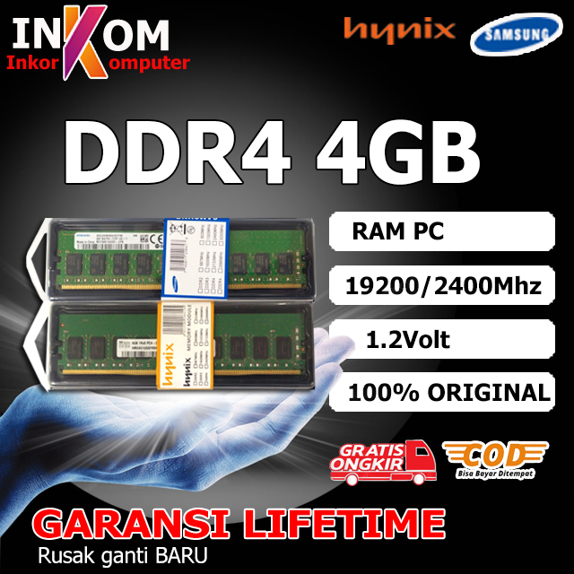 RAM PC MEMORY DDR4 4GB PC4 - 2400