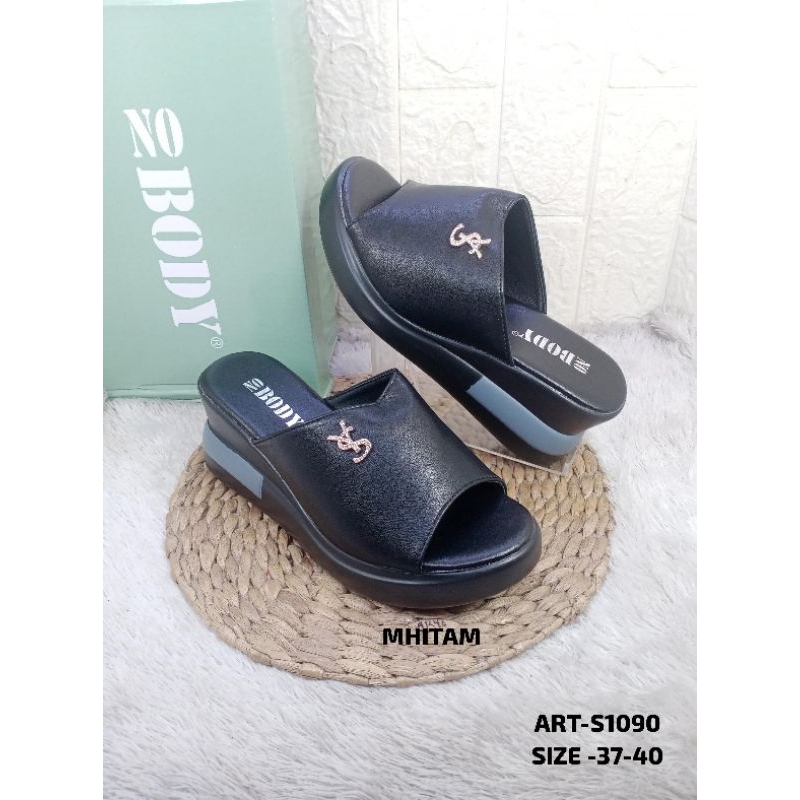 SANDAL WEDGES IMPORT WANITA NOBODY S-1090