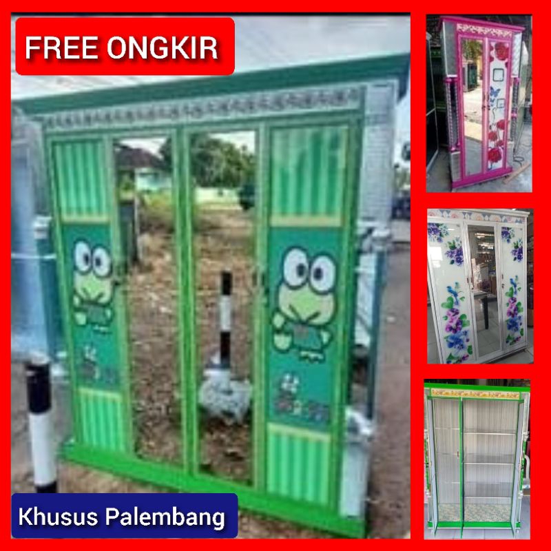 KHUSUS PALEMBANG LEMARI PAKAIAN LEMARI BAJU KACA ALUMINIUM