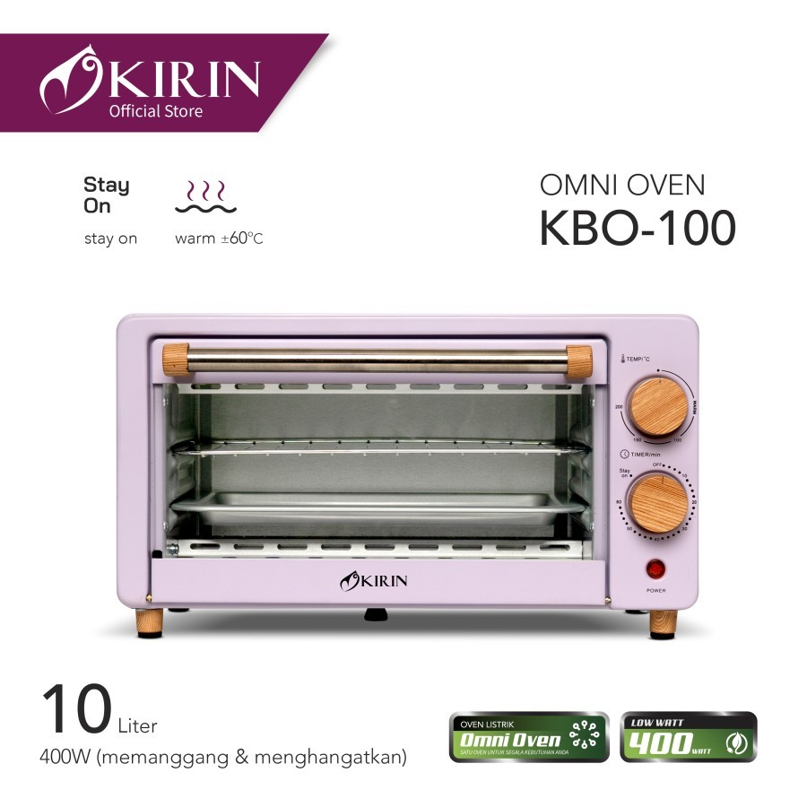 OVEN LISTRIK KIRIN 10 LITER 400 WATT KBO - 100 PP