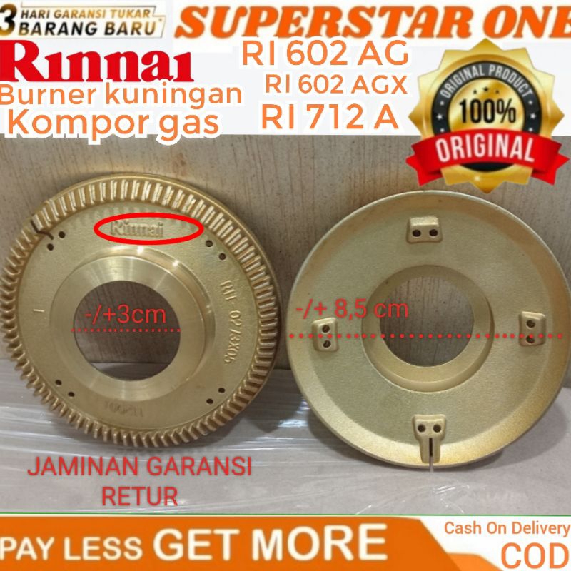 BURNER KOMPOR GAS RINNAI RI 602 AG/RI 602 AGX/RI 712 A