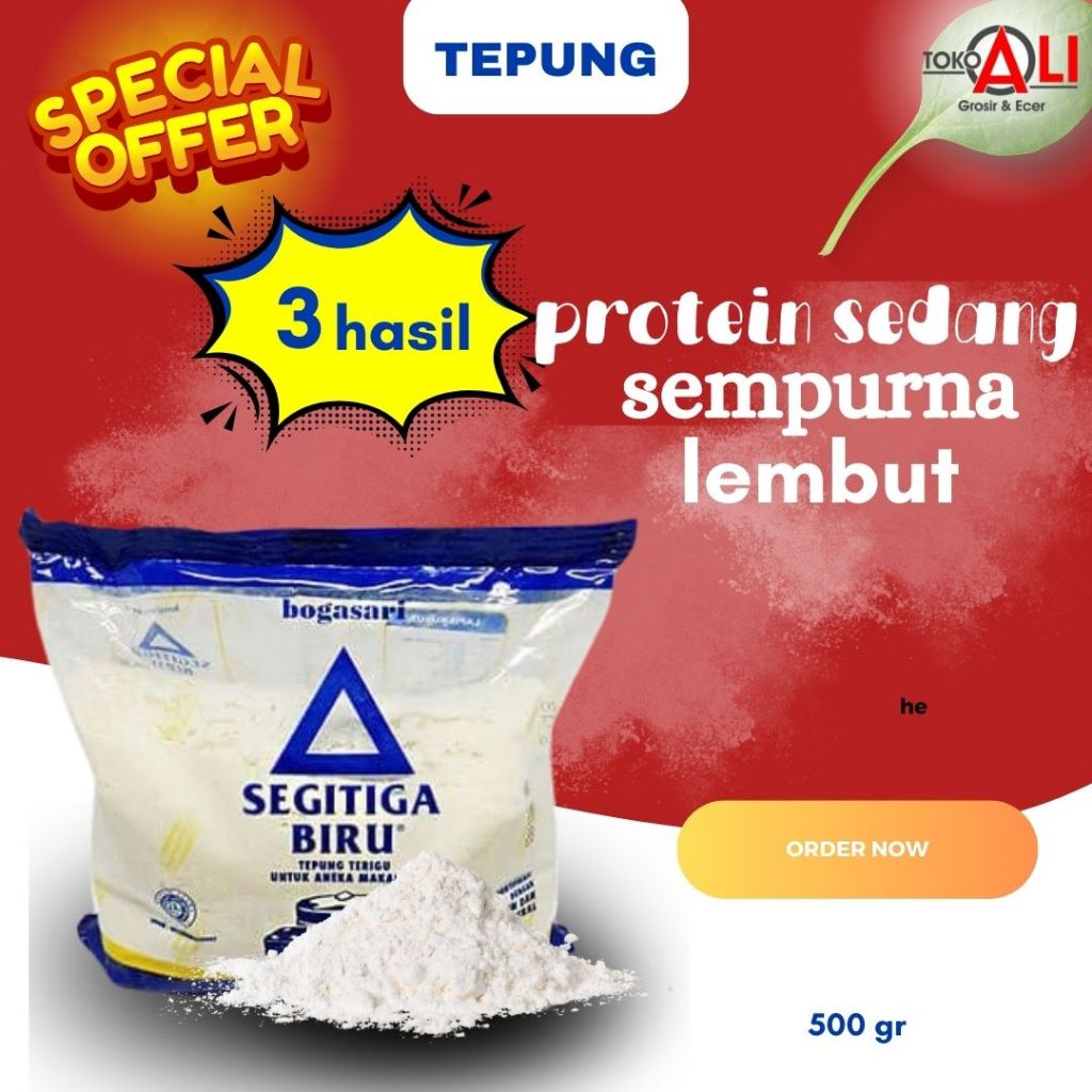 

Tepung Terigu Segi Tiga Biru 500gr