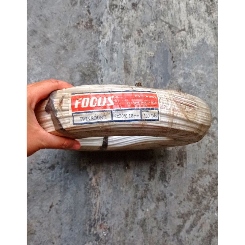 Kabel Merk Focus twin  2x30/0, 18mm/Kabel listrik/ jual per Meter