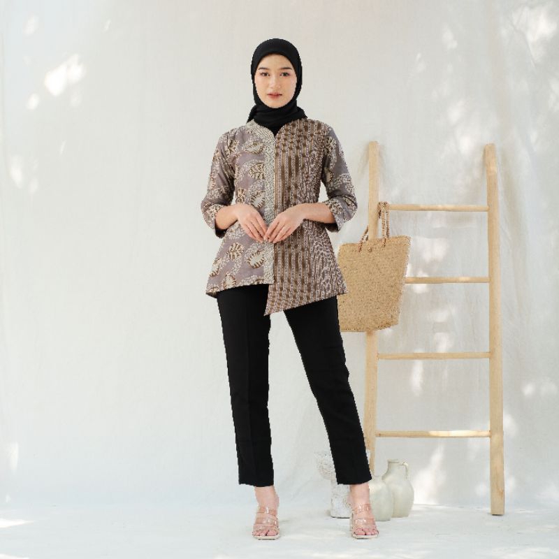 Batik Wanita Modern Terbaru 2022 Kerja Lengan Panjang Pendek Kantor