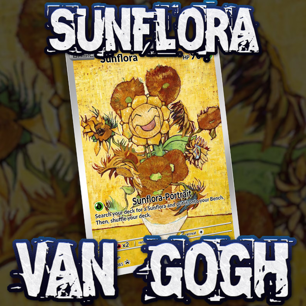KARTU POKEMON TCG RAINBOW HOLOGRAM SPECIAL SUNFLORA (VAN GOGH)
