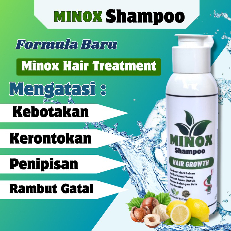MINOX Shampoo Penumbuh Rambut Botak & Rontok, Tipis, Gatal, Ketombe 100ml