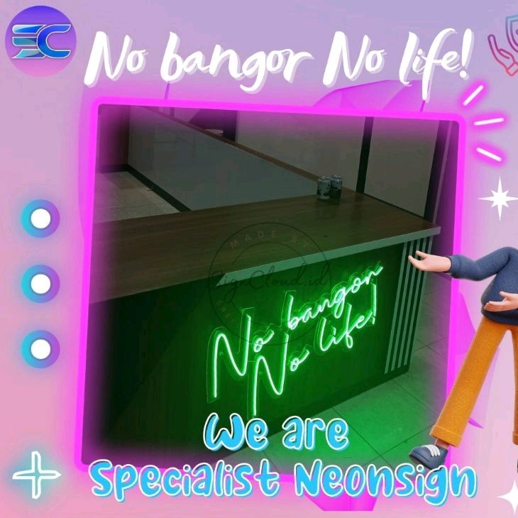 lampu Neonsign Neonflex Neonflexibel No Bangor No Life / Burger Bangor