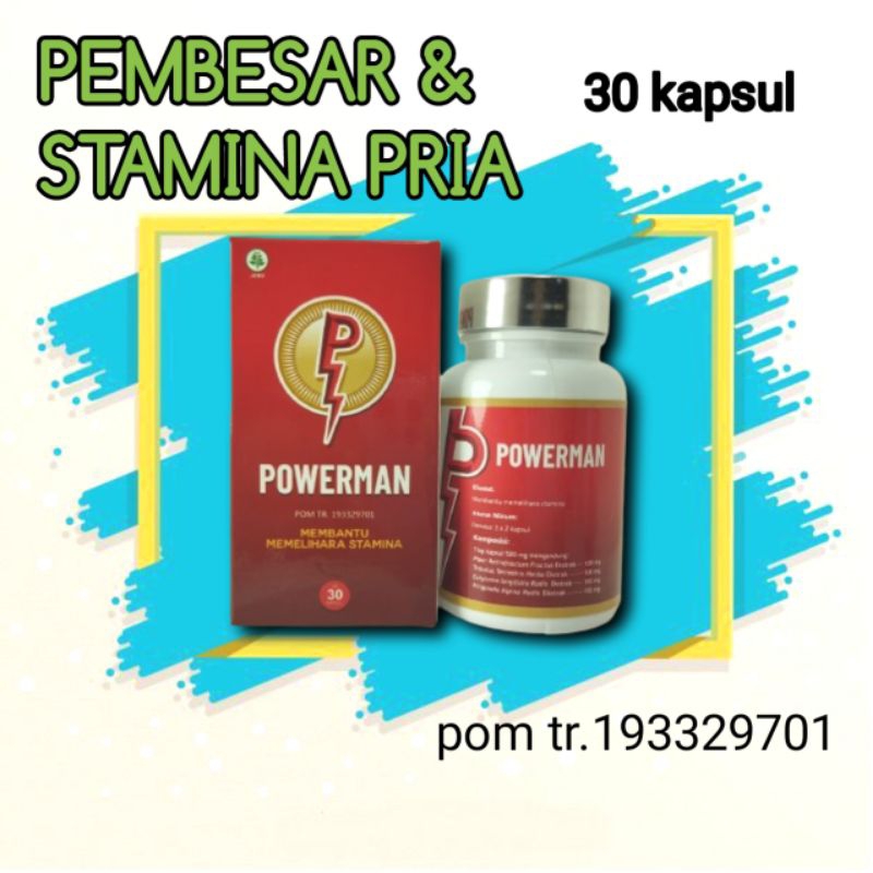 power man obat kuat pria tahan lama kapsul pembesar penis 100% BPOM panjang permanen