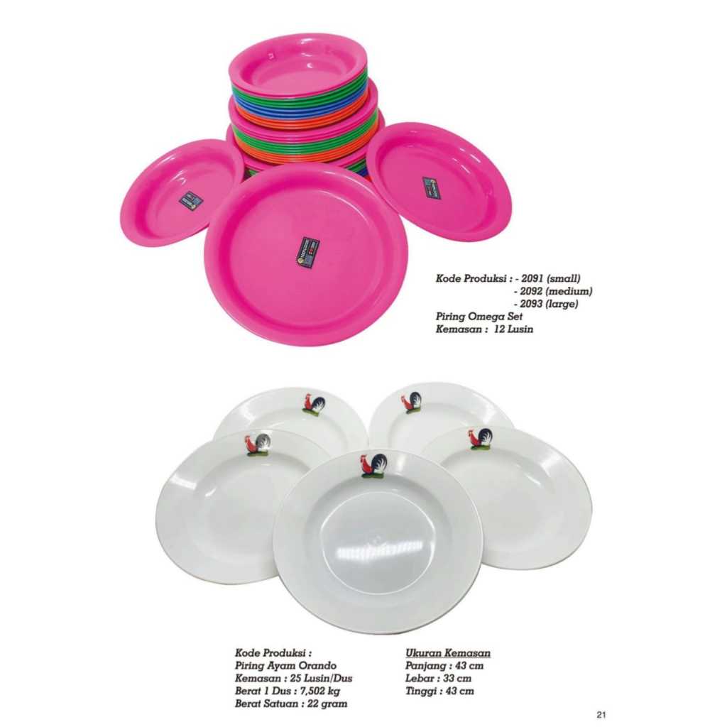 PIRING OMEGA/PIRING MAKANAN/PIRING NASI PLASTIK
