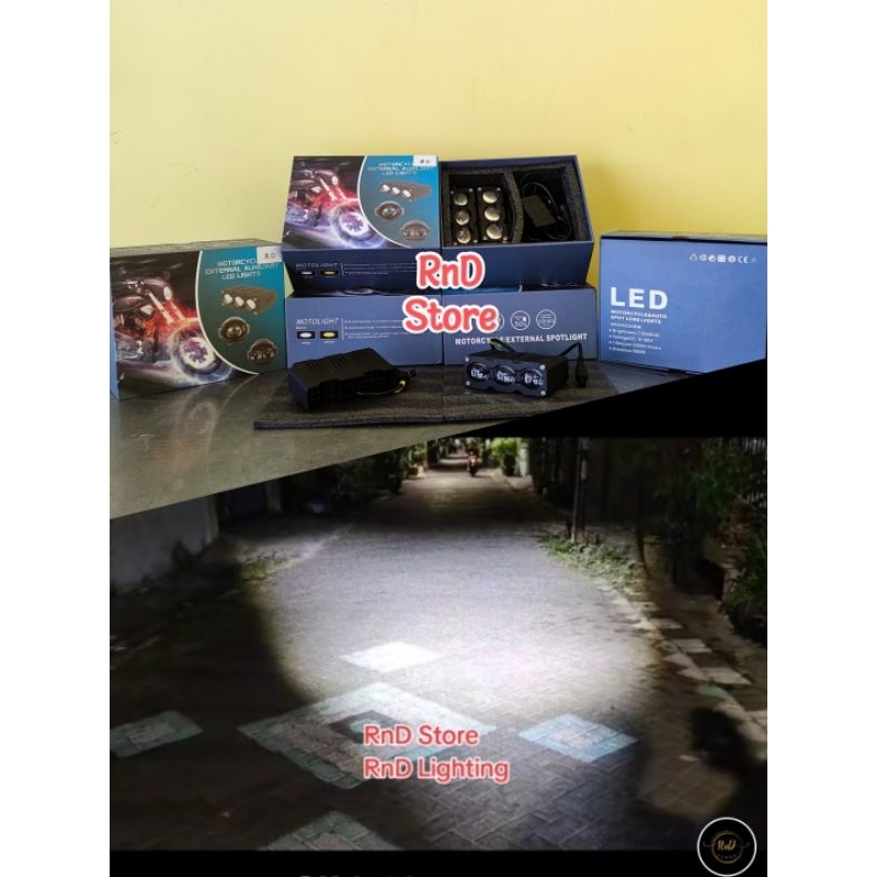 Mini Projie Lampu Tembak Sorot Kabut Led Mobil Motor U-Series U28 30W 3 Mata Putih - Putih Like Aegi