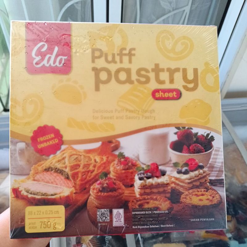 

EDO PUFF PASTRY 750GR / EDO DANISH PASTRY 750GR / pastry isi 4 sheets