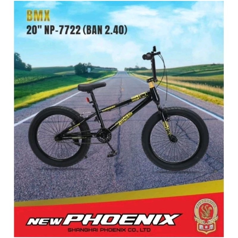 Sepeda Anak Laki Laki BMX 20 Inch New Phoenix NP 7722 Ban 2.40 & Ban 3.0 Ban Besar Kecil