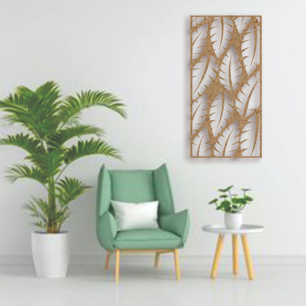 TERBARU HIASAN DINDING KRAWANGAN MOTIF BATANG DAN DAUN M-022