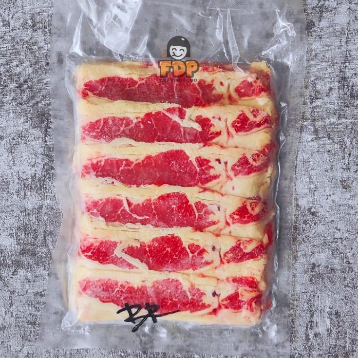 BEEF SLICE AUS SHORTPLATE / BRISKET IMPORT / DAGING SAPI IRIS - 500GR