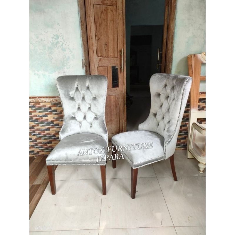 kursi makan minimalis modern, kursi makan vintage, kursi makan jok