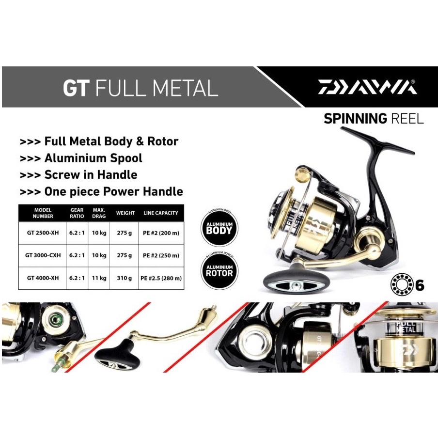 Reel Pancing Daiwa GT 3000CXH / Spinning Reel Full Metal