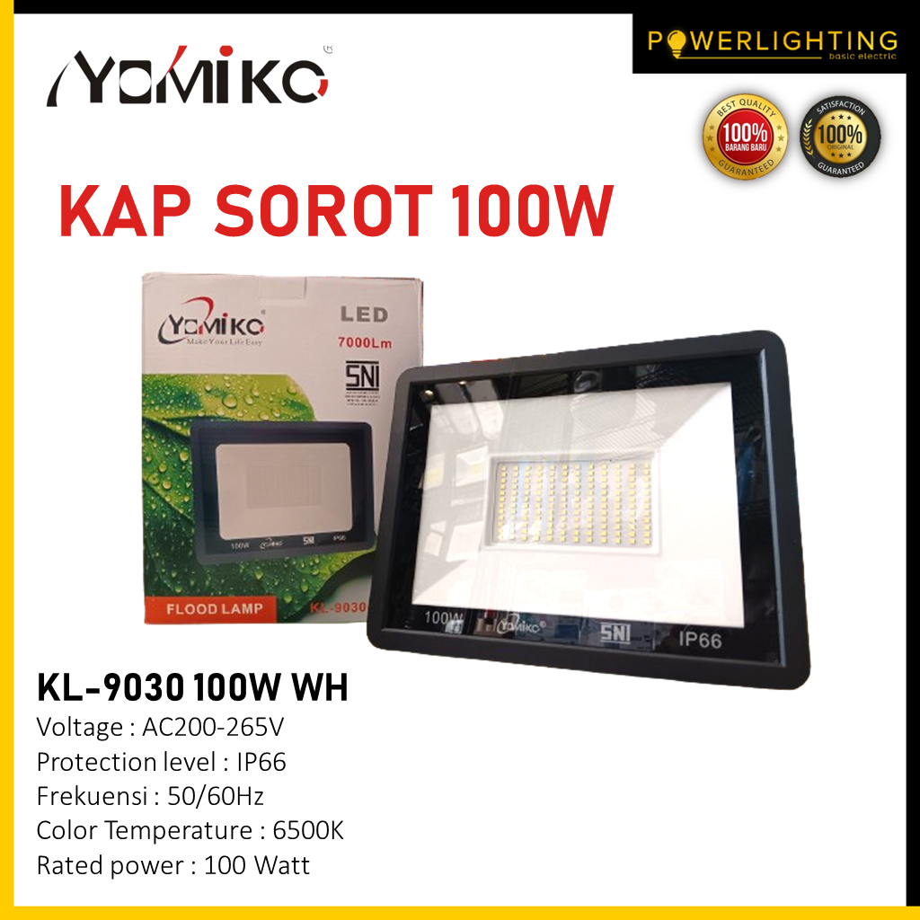 Lampu Kap Sorot/ Flood Lamp  YOMIKO Cahaya White