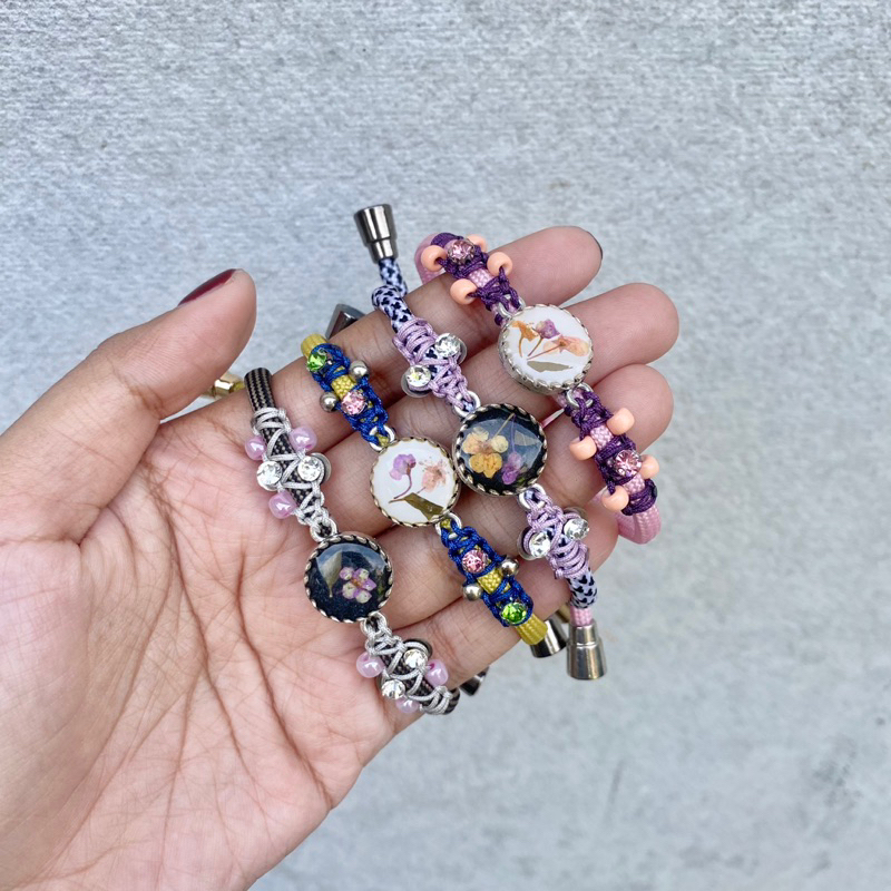 Dried Flower Paracord Bracelet | gelang paracord | paracord resin | gelang paracord bunga