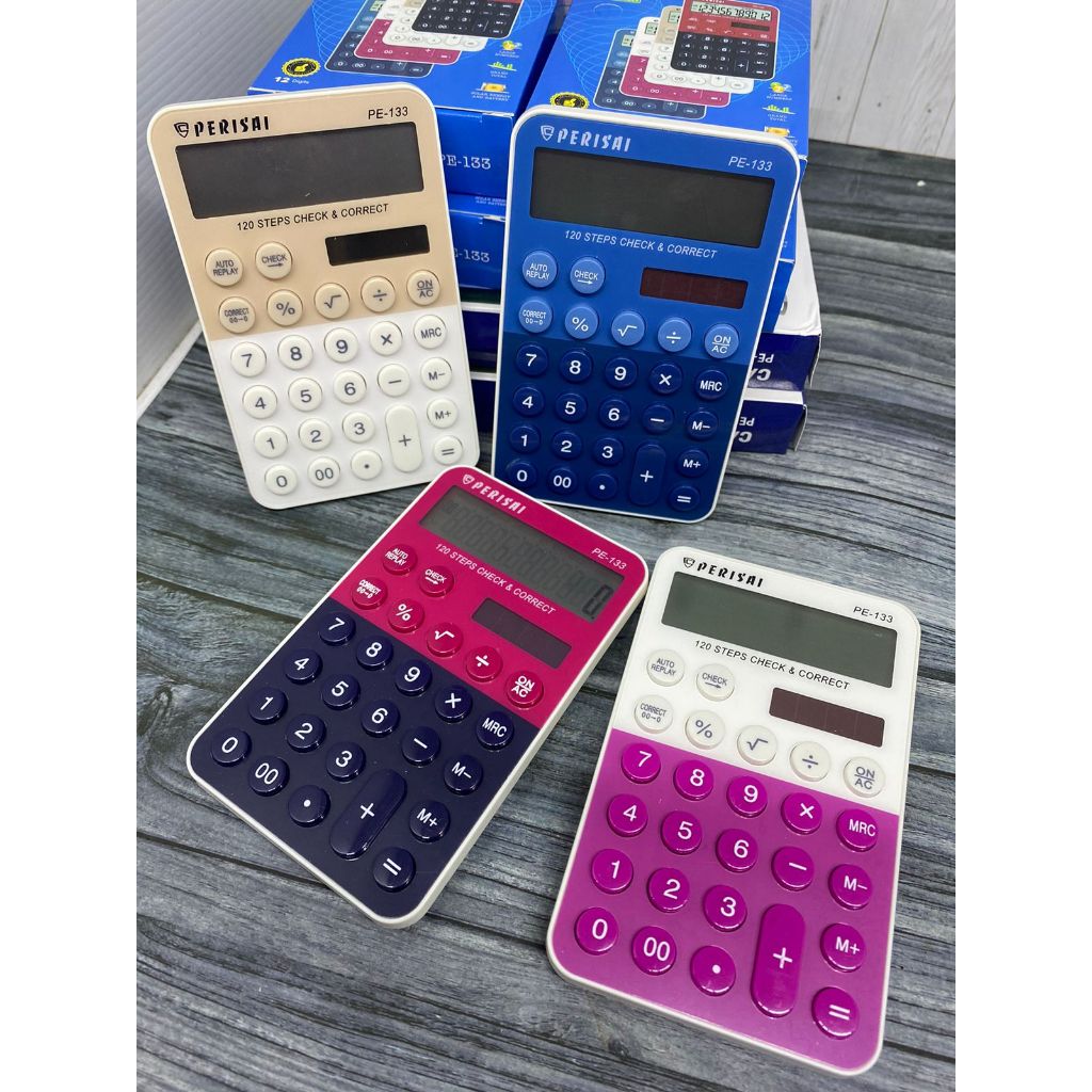 

Kalkulator Perisai dwi color PE-133 model canon Cantik Calculator Warna Colorfull