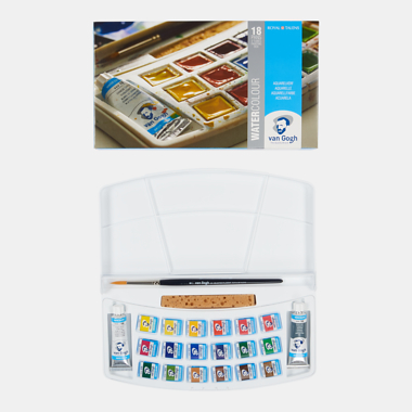 

Van Gogh Watercolour Set 18 half pans + 2 x 10ml