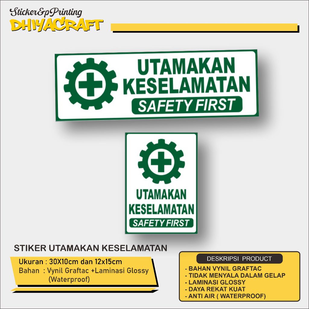 

STIKER K3 UTAMAKAN KESELAMATAN SAAT BEKERJA